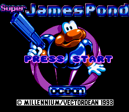 Super James Pond (USA) (Beta) Title Screen